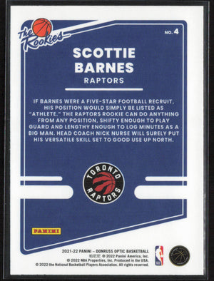 2021-22 Donruss Optic #4 Scottie Barnes The Rookies