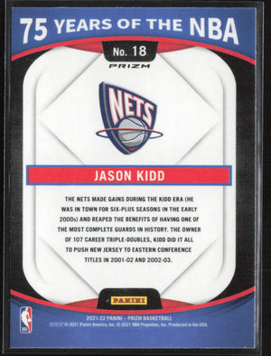 2021-22 Donruss Optic #18 Jason Kidd 75 Years of the NBA (Panini Prizm)