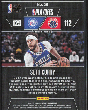 2021-22 Hoops #36 Seth Curry Road to the Finals First Round /2021