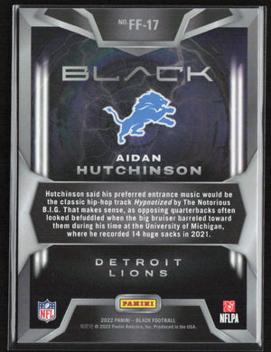 Panini Black #FF-17 Aidan Hutchinson Forcefield SSP