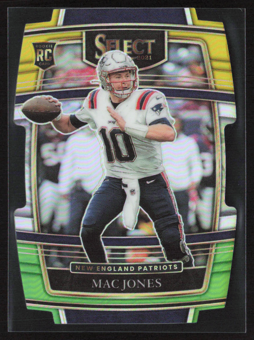 2021 Panini Select #51 Mac Jones Green Yellow Prizm Die Cut