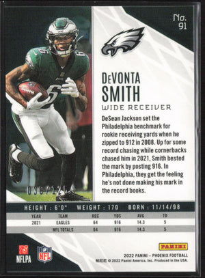 Panini Phoenix #91 Devonta Smith Red velocity /125