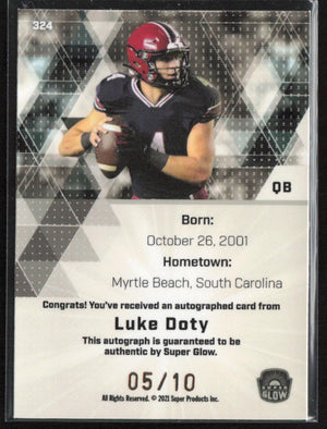 Super Glow #324 Luke Doty Auto /10