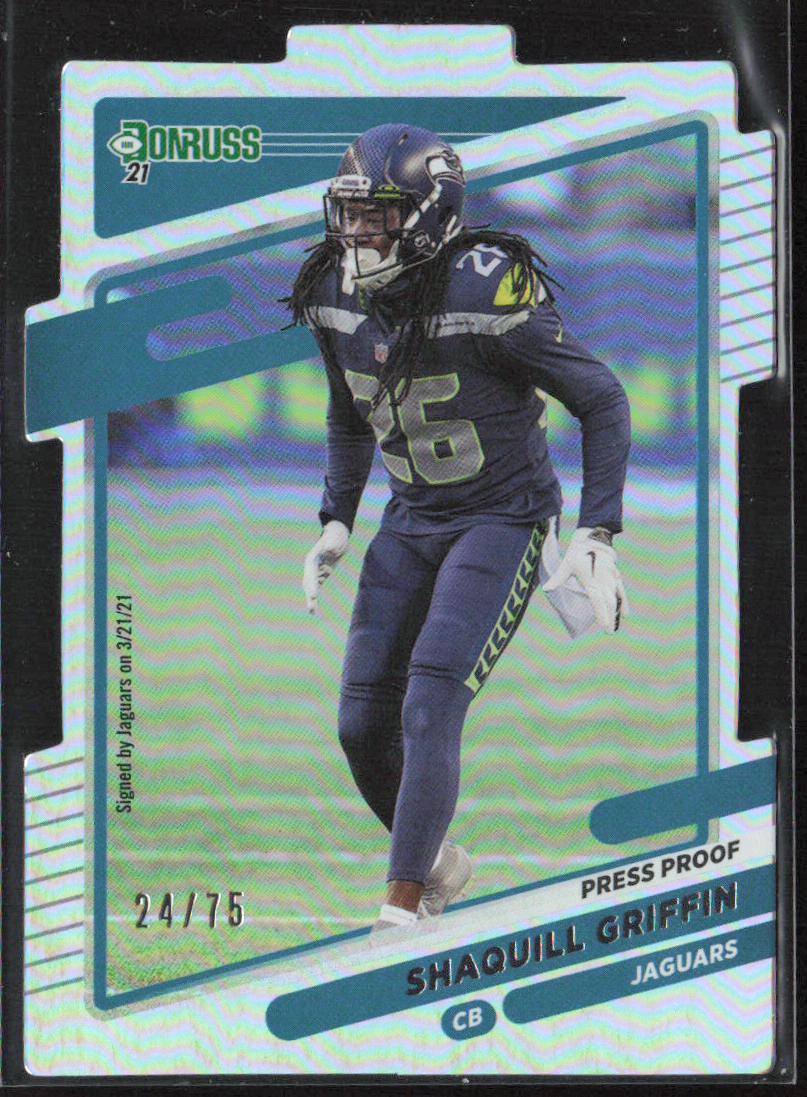 2021 Donruss #35 Shaquill Griffin Press Proof Silver Die Cut #/75