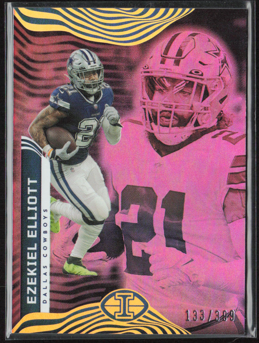 2022 Panini Illusions #25 Ezekiel Elliott Trophy Collection Pink #/399