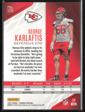 Phoenix #170 George Karlaftis Red Laser /50