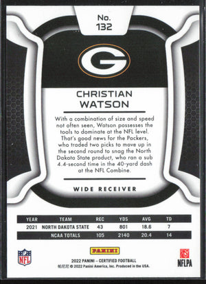 Certified Football #132 Christian Watson /199