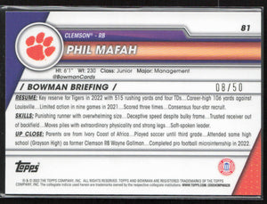 Bowman U Chrome #81 Phil Mafah /50