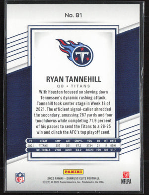 2022 Donruss Elite #81 Ryan Tannehill Aspirations Shimmer #/499