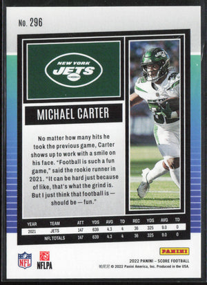 2022 Score #296 Michael Carter End Zone #/6