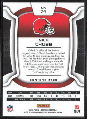 2022 Panini Certified #23 Nick Chubb Mirror #/349