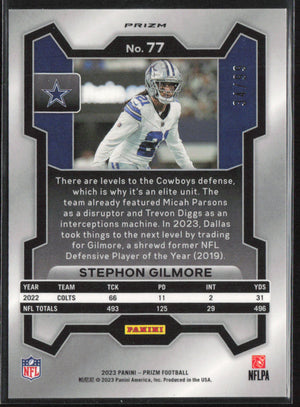 2023 Prizm #77 Stephon Gilmore Blue Ice /99