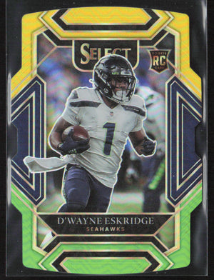 2021 Panini Select #260 D'Wayne Eskridge Black and Gold Prizm Die Cut