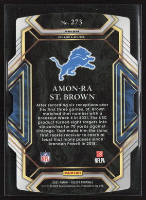 2021 Panini Select #273 Amon-Ra St. Brown Red and Yellow Prizm Die Cut