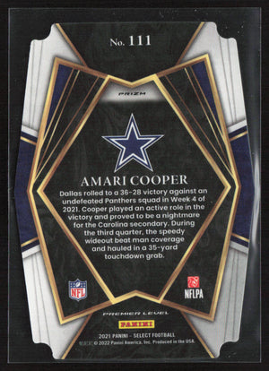 2021 Panini Select #111 Amari Cooper Green and Yellow Prizm Die Cut