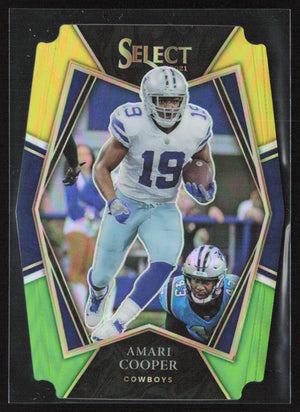 2021 Panini Select #111 Amari Cooper Green and Yellow Prizm Die Cut