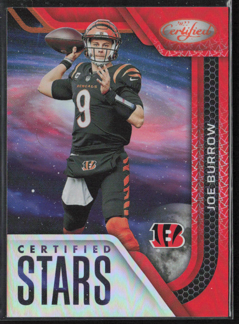 2022 Panini Certified #CS-6 Joe Burrow Certified Stars Mirror Orange #/149