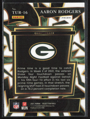 2021 Panini Select #TUR-16 Aaron Rodgers Turbocharged