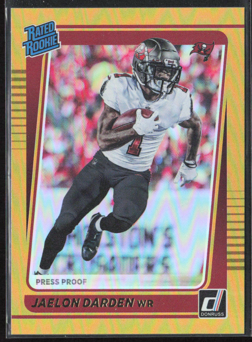 2021 Panini Donruss #288 Jaelon Darden Yellow press proof