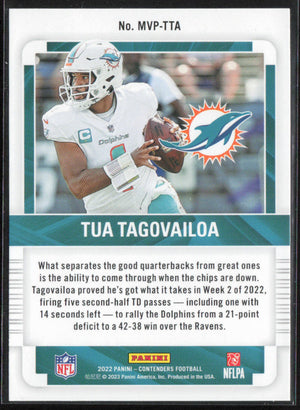 2022 Panini Contenders #MVP-TTA Tua Tagovailoa MVP Contenders