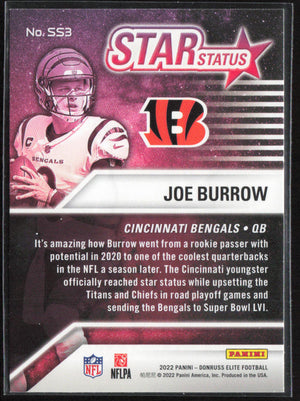 2022 Donruss Elite #SS3 Joe Burrow Star Status Green