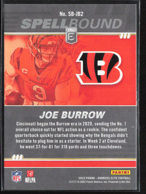 2022 Donruss Elite #SB-JB2 Joe Burrow Spellbound Green