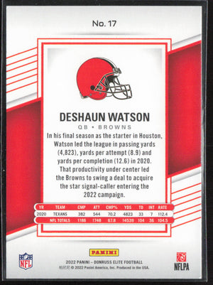 2022 Donruss Elite #17 Deshaun Watson