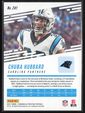 2021 Panini Chronicles #241 Chuba Hubbard Prestige Rookies Update