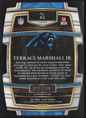 2021 Panini Select #62 Terrace Marshall Jr. Copper Prizm Die Cut