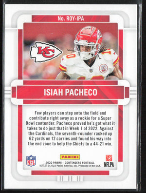 2022 Panini Contenders #ROY-IPA Isiah Pacheco Rookie of the Year Contenders