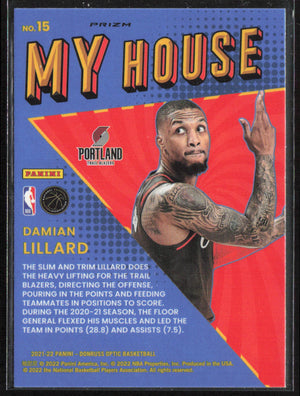 2021-22 Donruss Optic #15 Damian Lillard My House Purple