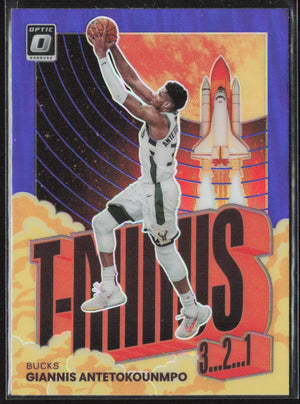 2021-22 Donruss Optic #3 Giannis Antetokounmpo T-Minus 3...2...1 Purple