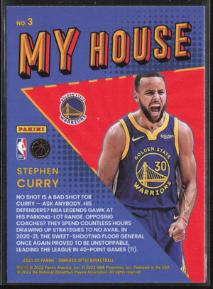 2021-22 Donruss Optic #3 Stephen Curry My House Purple