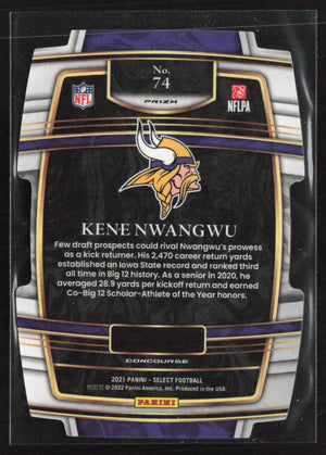 2021 Panini Select #74 Kene Nwangwu Green and Yellow Prizm Die Cut