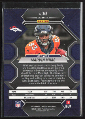 2023 Panini Mosaic #346 Marvin Mims Reactive Yellow Mosaic