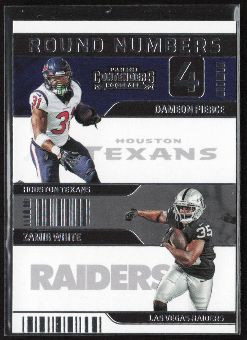 2022 Panini Contenders #RN-PW Dameon Pierce / Zamir White Round Numbers Emerald