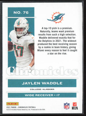 2021 Panini Chronicles #76 Jaylen Waddle Pink