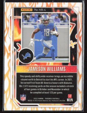 2022 Panini Phoenix #HR-4 Jameson Williams Hot Routes