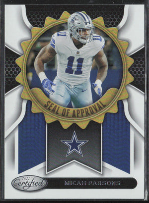 2022 Panini Certified #SA-20 Micah Parsons Seal of Approval