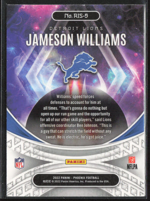 2022 Panini Phoenix #RIS-5 Jameson Williams Rookie Rising