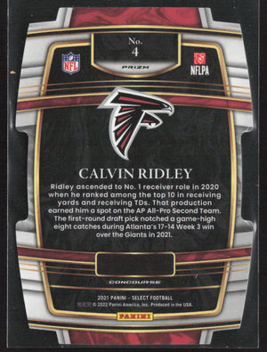 2021 Panini Select #4 Calvin Ridley Black Prizm