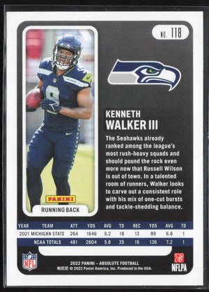 2022 Panini Absolute #118 Kenneth Walker III Retail