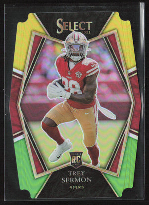 2021 Panini Select #168 Trey Sermon Green Yellow die Cut