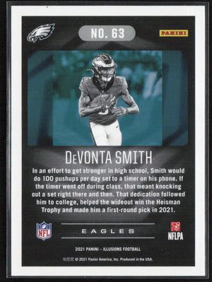 2021 Panini Illusions #63 DeVonta Smith Trophy Collection Emerald