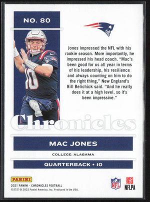 2021 Panini Chronicles #80 Mac Jones