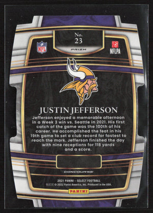 2021 Panini Select #23 Justin Jefferson Holo Die Cut