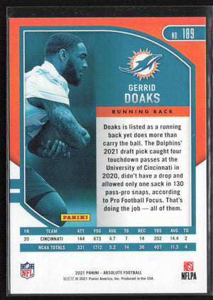 2021 Panini Absolute #189 Gerrid Doaks Orange Mosaic #/199