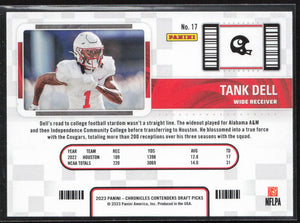 2023 Panini Chronicles Draft Picks #17 Tank Dell Contenders College Ticket