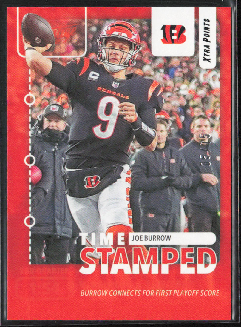 2022 Panini Prestige #TS-3 Joe Burrow Time Stamped Xtra Points Orange #/75