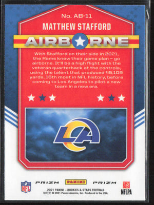 2021 Panini Rookies & Stars #AB-11 Matthew Stafford Airborne Red Prizm